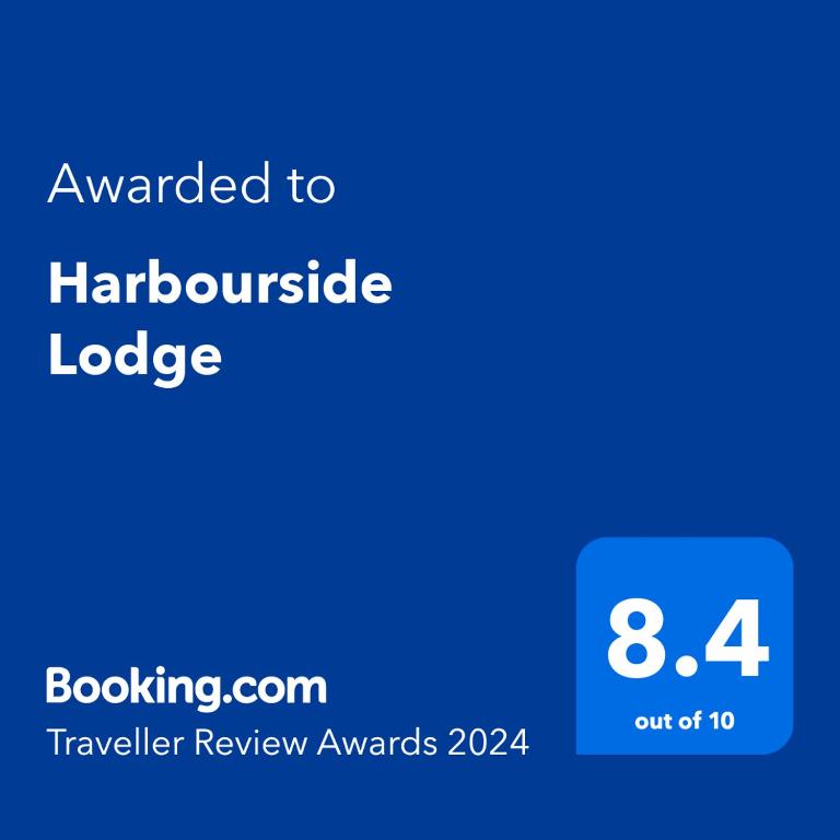 Certifikát, hodnocení, plakát nebo jiný dokument vystavený v ubytování Harbourside Lodge