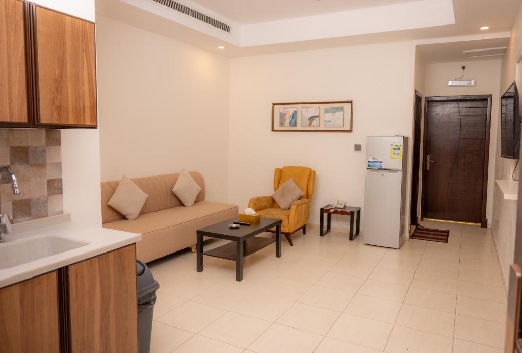 Kuchyň nebo kuchyňský kout v ubytování Areen Hotel فندق ارين