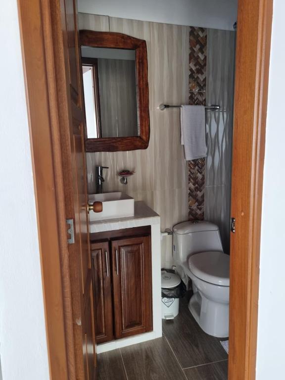 Koupelna v ubytování Hotel la casona de Wiky