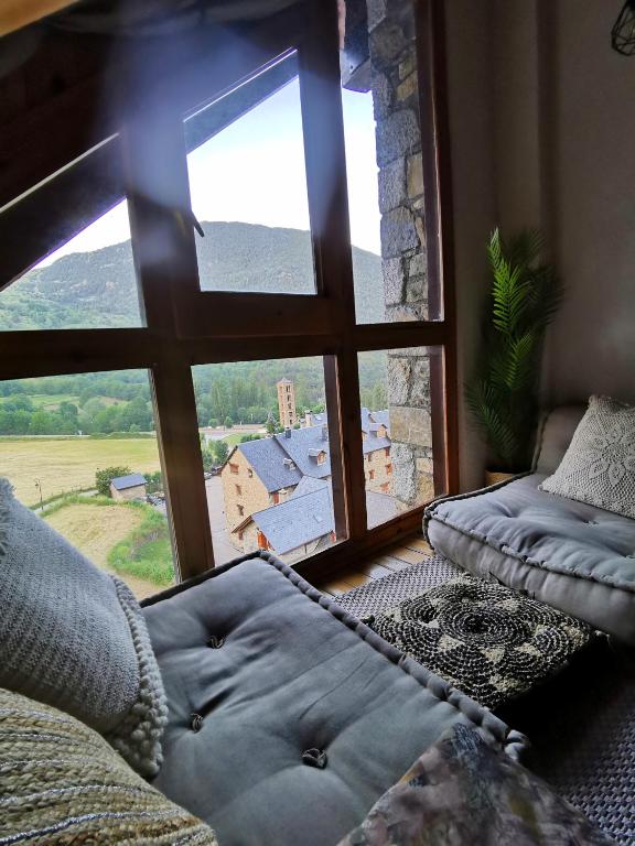 Postel nebo postele na pokoji v ubytování Dúplex con terraza y vistas panorámicas en Taüll