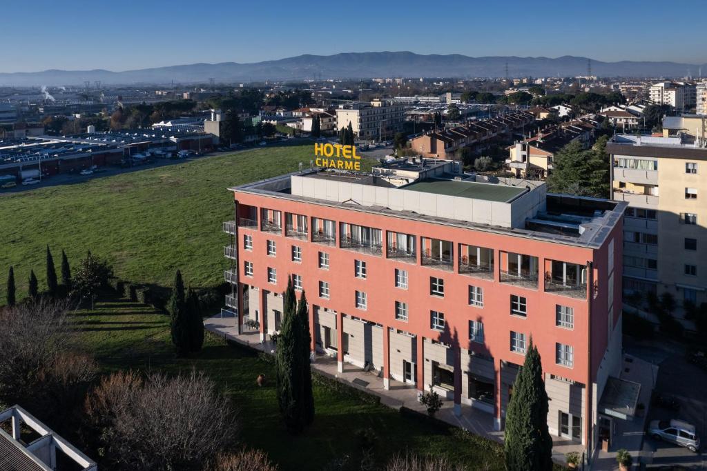 an aerial view of a hotel building at Charme Hotel in Prato