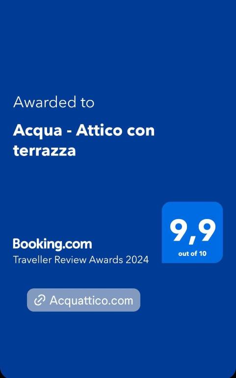 Certifikát, hodnocení, plakát nebo jiný dokument vystavený v ubytování Acqua - Attico con terrazza