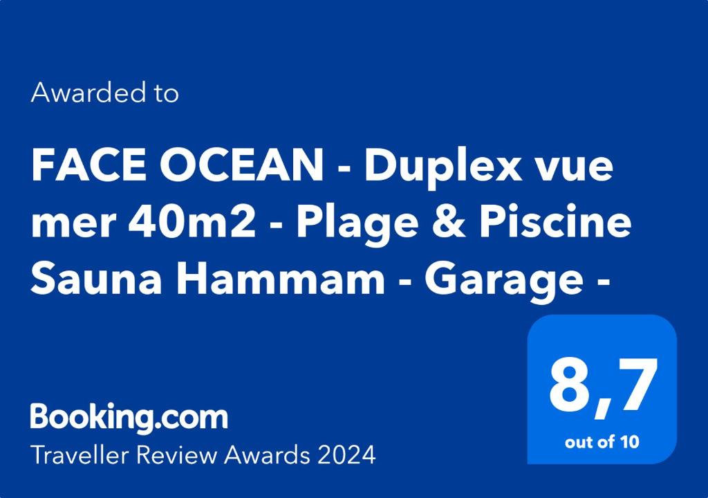 Certifikát, ocenenie alebo iný dokument vystavený v ubytovaní DUPLEX VUE MER - Plage à 100m- 4 lits - parking sous sol