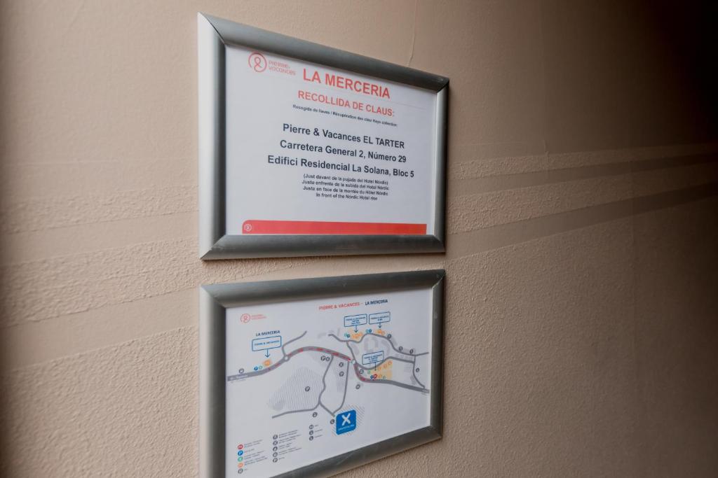 Certifikát, hodnocení, plakát nebo jiný dokument vystavený v ubytování Pierre & Vacances La Merceria