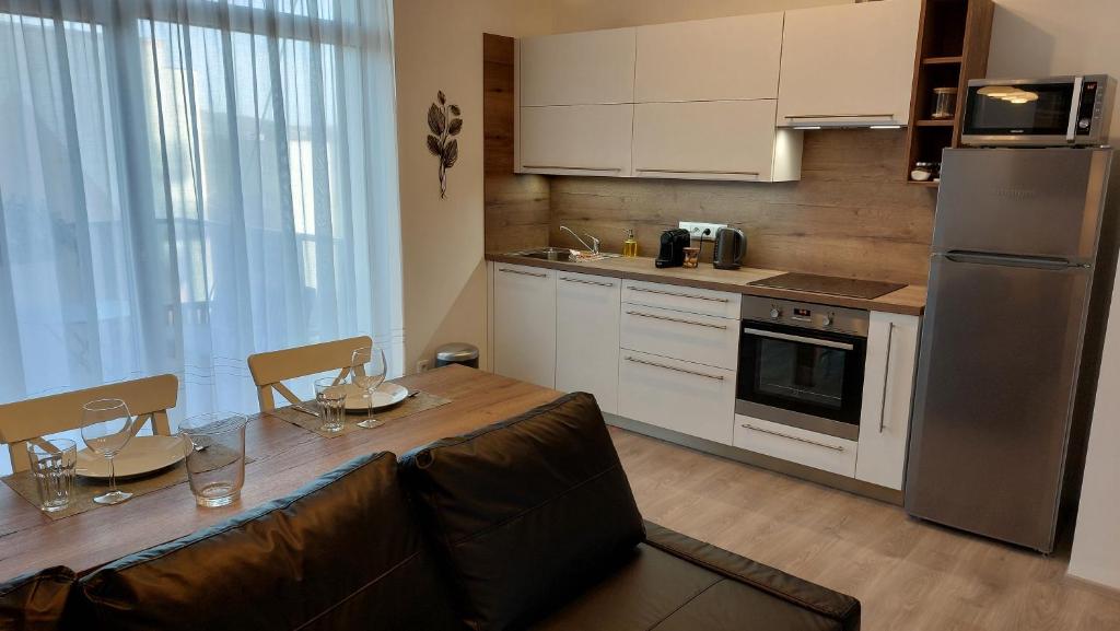 Kuchyň nebo kuchyňský kout v ubytování Apartmán Trilobit