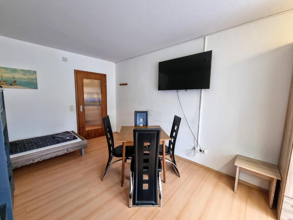 TV a/nebo společenská místnost v ubytování Monteurzimmer - Karlsbad
