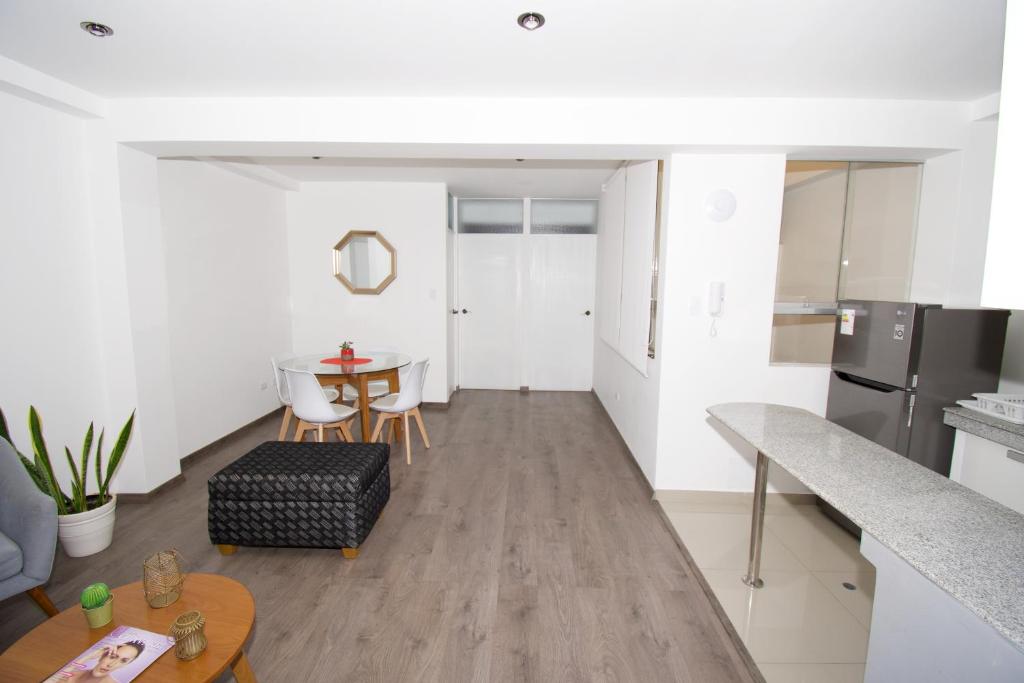 Kuchyň nebo kuchyňský kout v ubytování Basadre Apart Hotel
