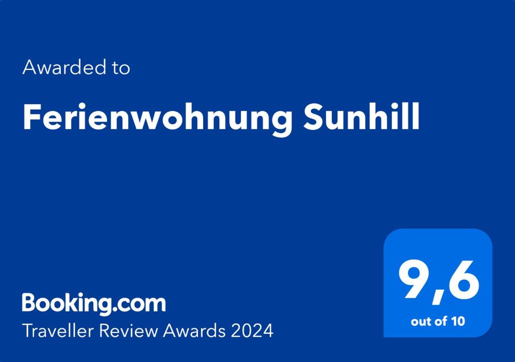 Certyfikat, podpis lub inny dokument wystawiony w obiekcie Ferienwohnung Sunhill