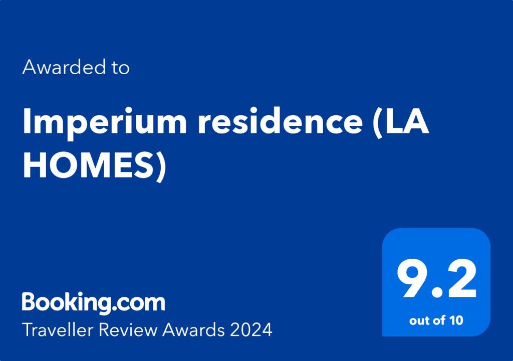 Certifikát, hodnocení, plakát nebo jiný dokument vystavený v ubytování Imperium residence (LA HOMES)