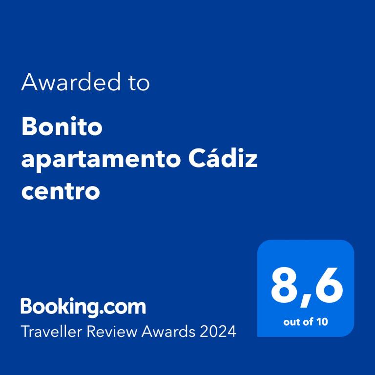 Bonito apartamento Cádiz centro tanúsítványa, márkajelzése vagy díja
