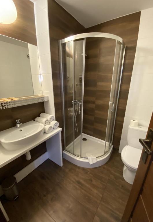 Koupelna v ubytování Hotel Constancja