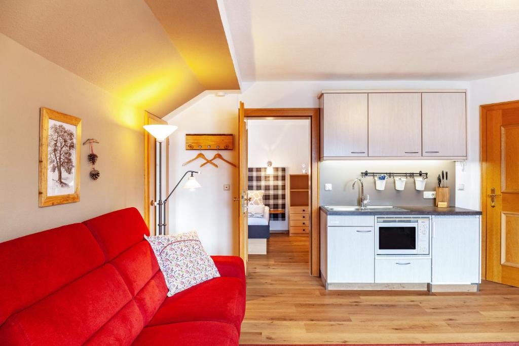 Kuchyň nebo kuchyňský kout v ubytování Ferienwohnung Zugspitzblick