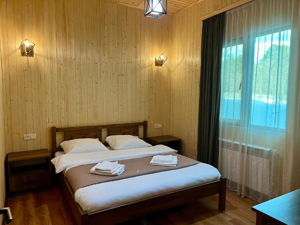 Postel nebo postele na pokoji v ubytování Milenium magic villas on Sevan beach