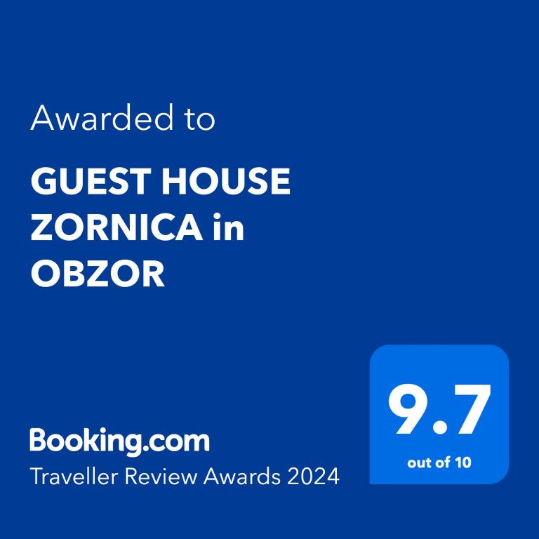 Certifikát, hodnocení, plakát nebo jiný dokument vystavený v ubytování GUEST HOUSE ZORNICA in OBZOR