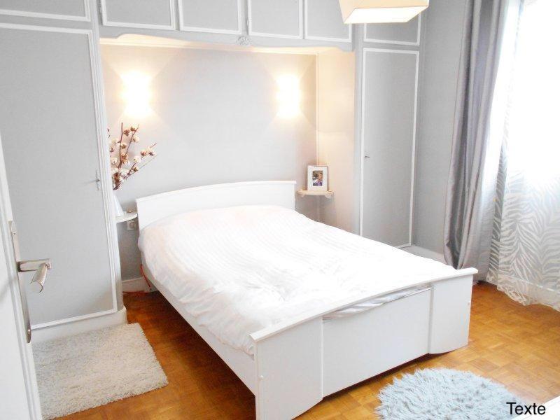 a white bedroom with a white bed in a room at Le GRAND PARIS, private parking and balcony, 24 hours self checking in Bondy