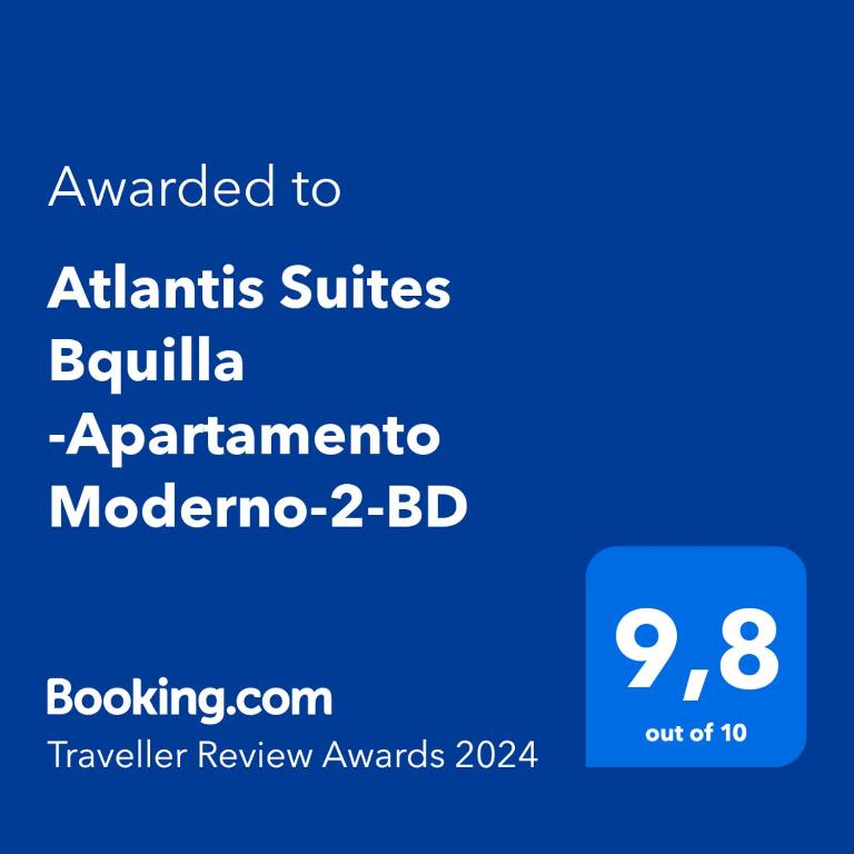 Certifikát, hodnocení, plakát nebo jiný dokument vystavený v ubytování Atlantis Suites BAQ -Apartamento Moderno-2-BD