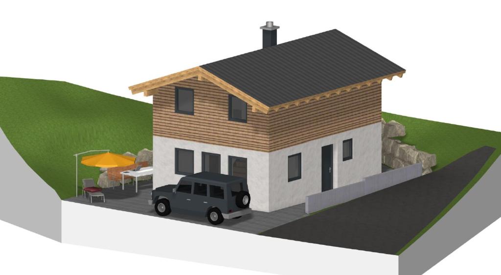 a rendering of a house with a car parked outside at Chalet Weibhauser in Schönau am Königssee