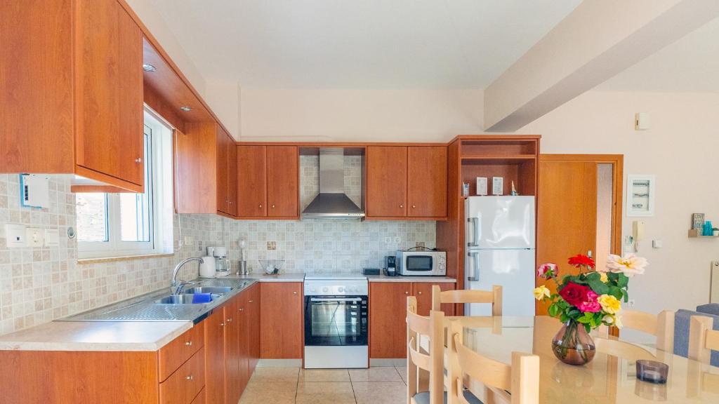 Kuchyň nebo kuchyňský kout v ubytování Vakakis-ME Apartments