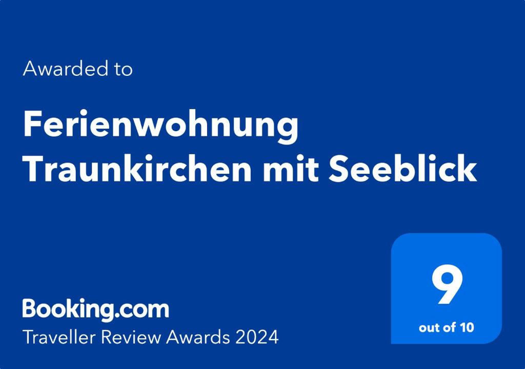 Een certificaat, prijs of ander document dat getoond wordt bij Ferienwohnung Traunkirchen mit Seeblick