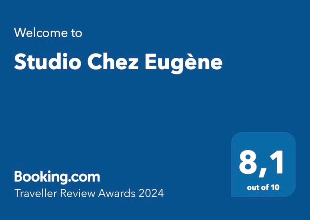a blue rectangle with the words bubolo cheez envelope on it at Studio Chez Eugène in Montreuil