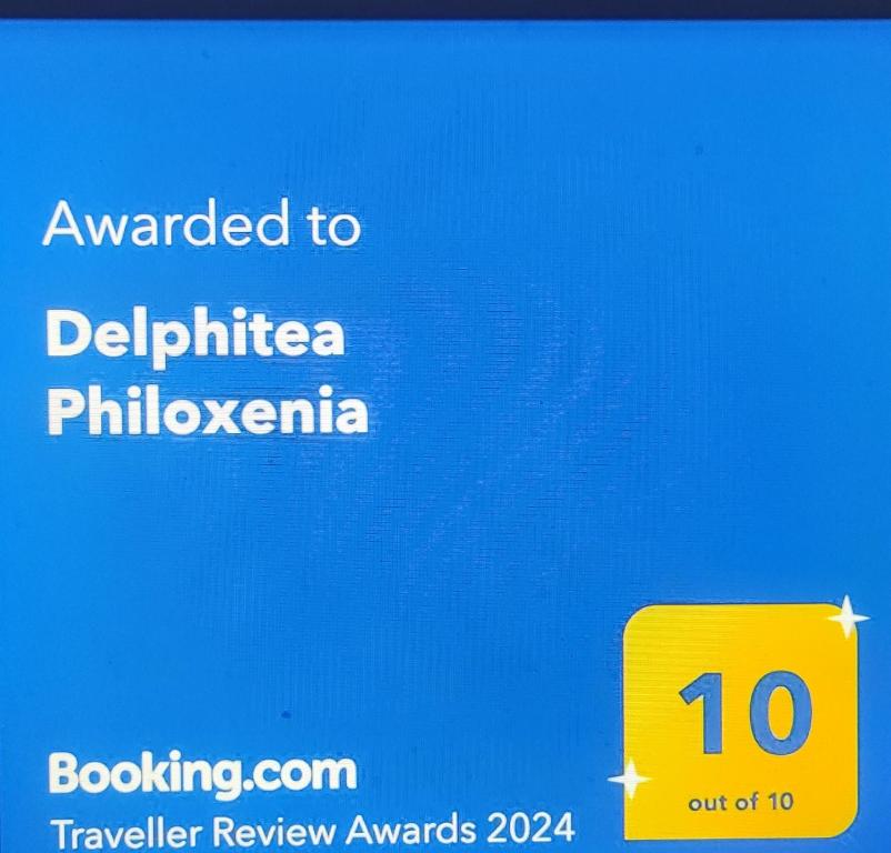 Certifikát, hodnocení, plakát nebo jiný dokument vystavený v ubytování Delphitea Philoxenia
