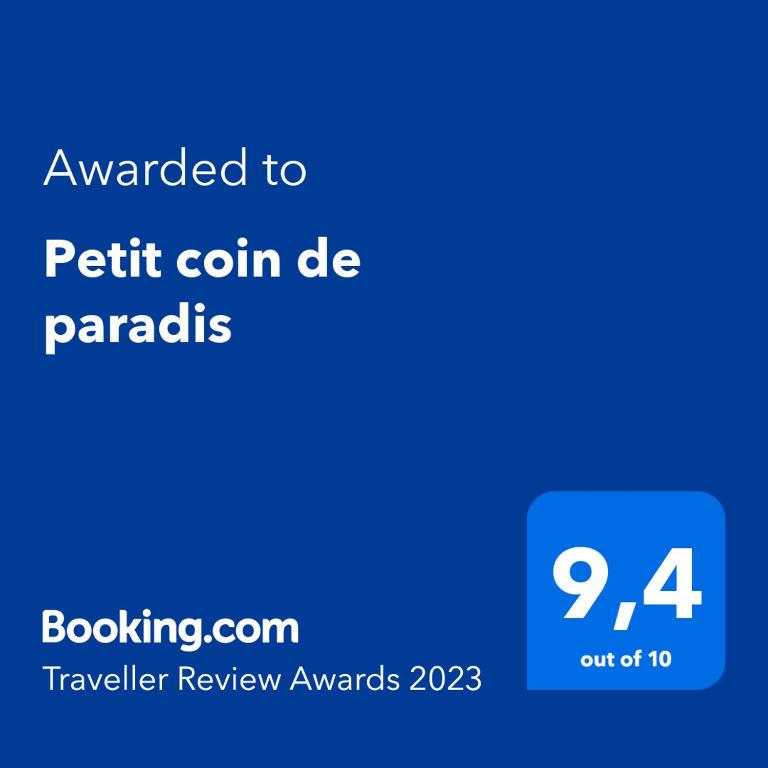 Certifikát, hodnocení, plakát nebo jiný dokument vystavený v ubytování Petit coin de paradis