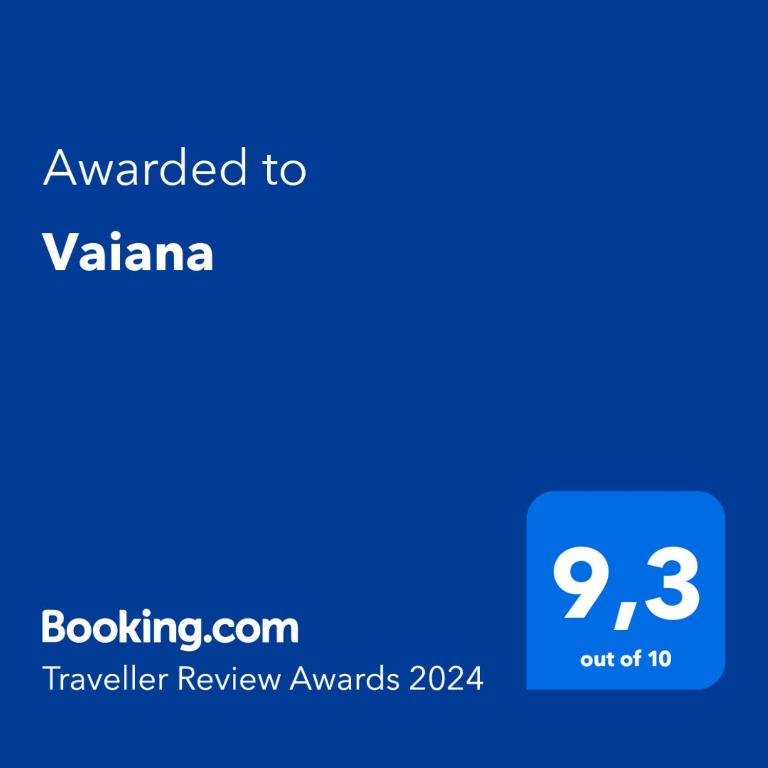 Certifikát, ocenenie alebo iný dokument vystavený v ubytovaní Vaiana