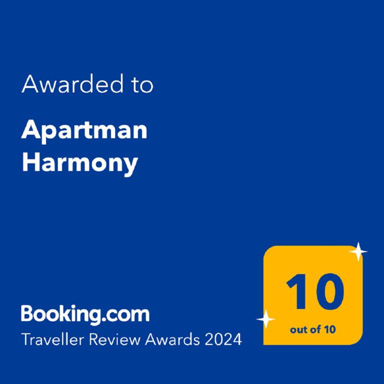 Certificato, attestato, insegna o altro documento esposto da Apartman Harmony