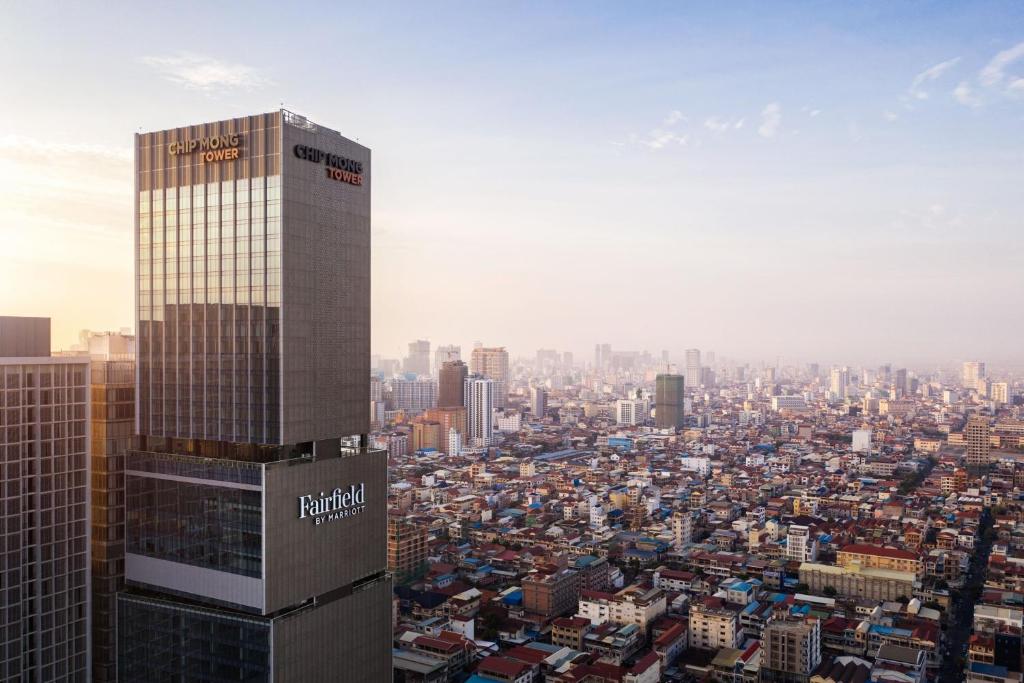 Nespecifikovaný výhled na destinaci Phnompenh nebo výhled na město při pohledu z hotelu