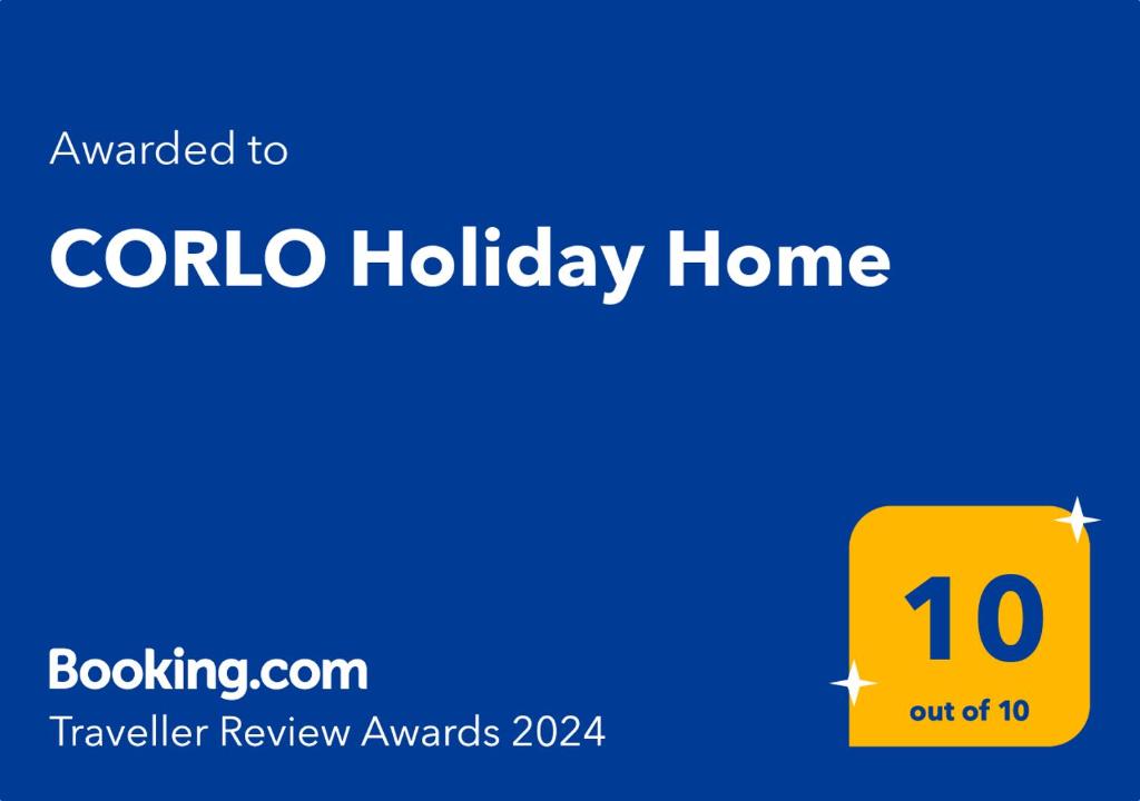 Certifikát, hodnocení, plakát nebo jiný dokument vystavený v ubytování CORLO Holiday Home