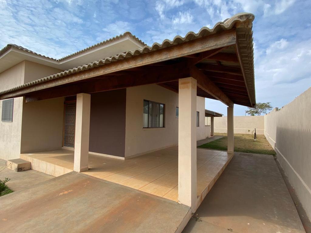 a view of a house with a patio at Casa Por do Sol in Águas de Santa Barbara