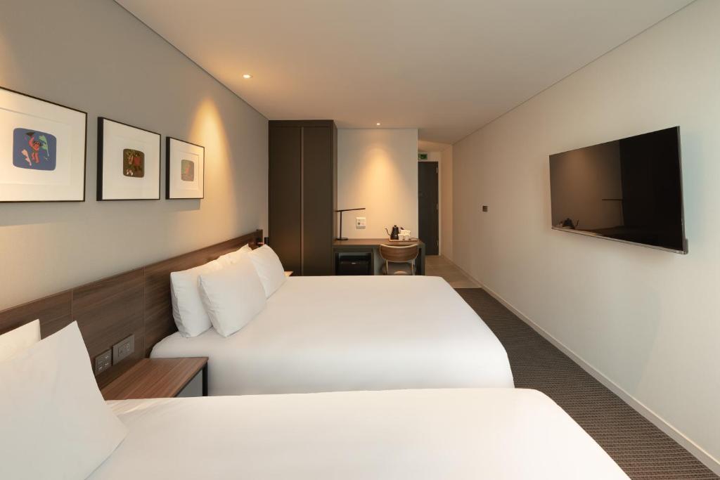 TV a/nebo společenská místnost v ubytování Urbanstay Busan songdo Beach