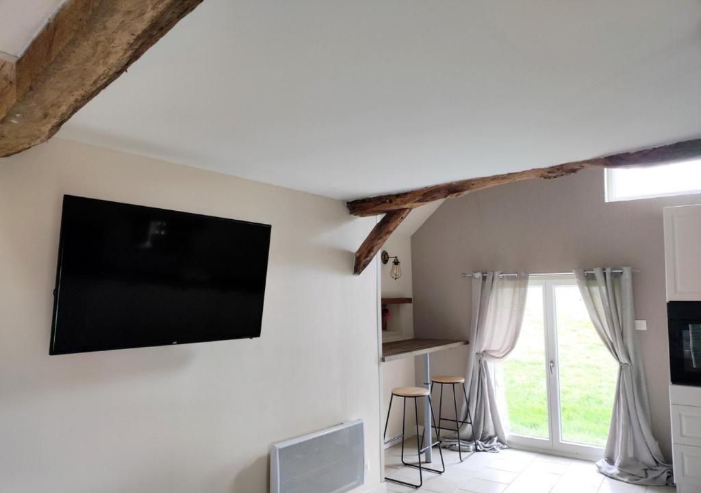 TV a/nebo společenská místnost v ubytování 3 Yoga Gîte in Soucé - 1 Bedroom Sleeps 4