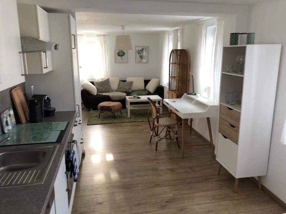 Kuchyň nebo kuchyňský kout v ubytování Gemütliche Kleine Wohnung