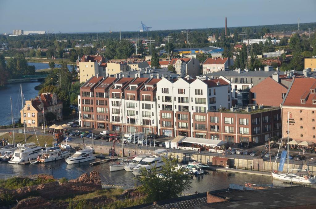 Výhľad na mesto Gdansk alebo výhľad na mesto priamo z apartmánu