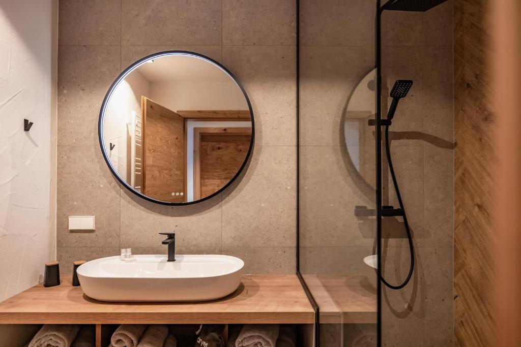 Koupelna v ubytování Landhaus Jenul