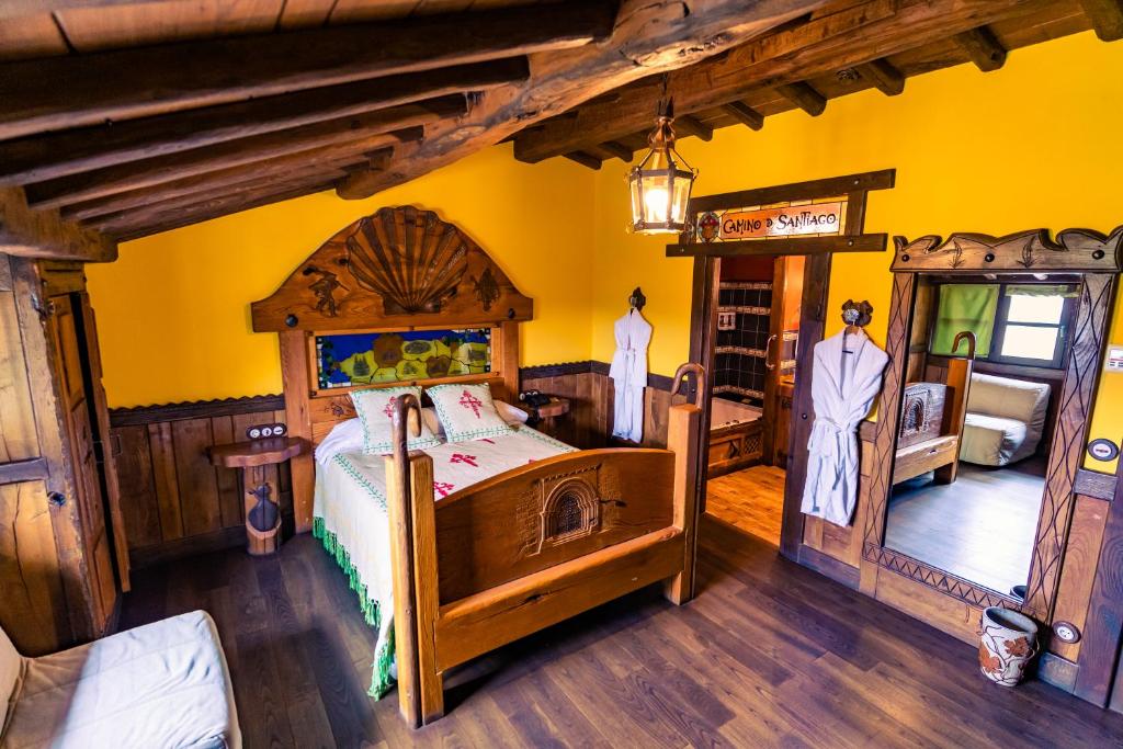 Posteľ alebo postele v izbe v ubytovaní Prada a Tope - Palacio de Canedo