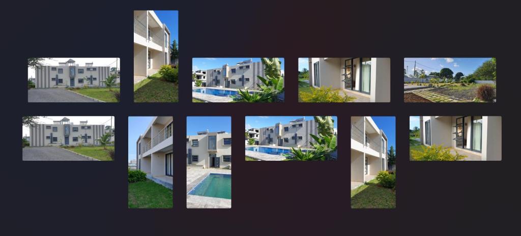 a collage of different pictures of a building at ANILLAH APPARTMENTS in Centre de Flacq