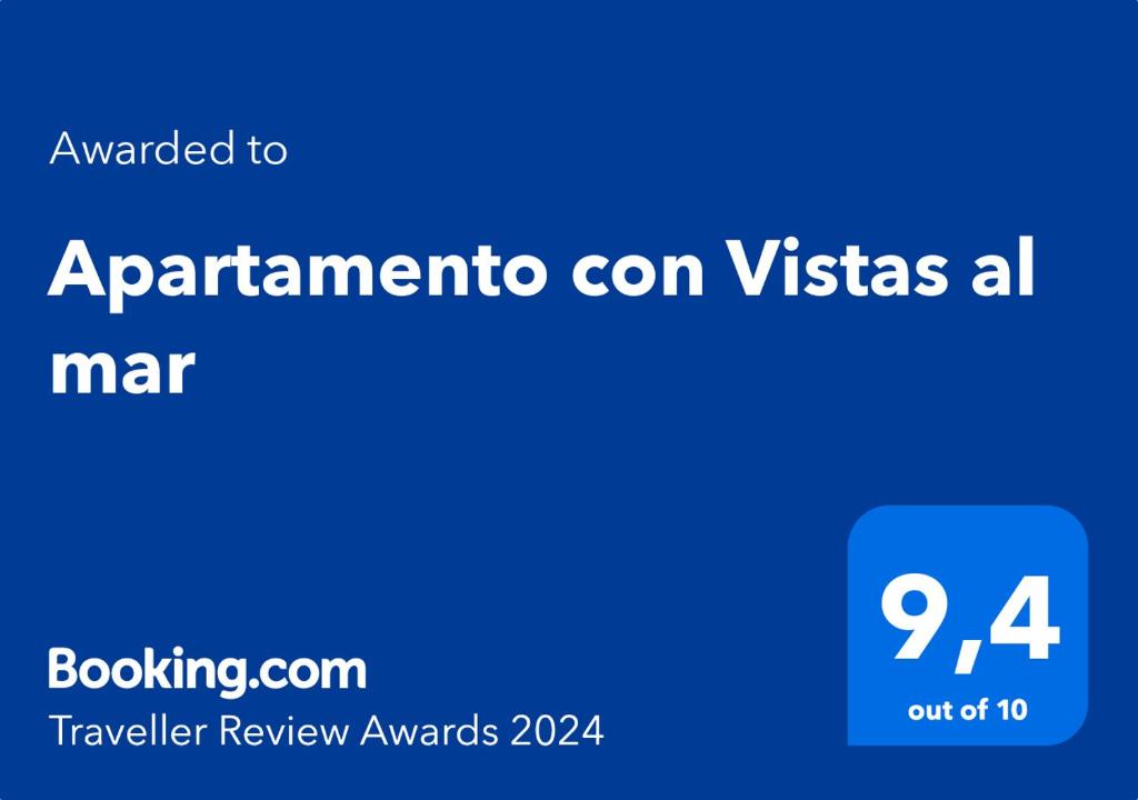 Certifikát, hodnocení, plakát nebo jiný dokument vystavený v ubytování Apartamento con Vistas al mar