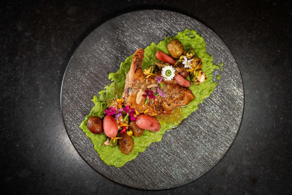a plate of food in the shape of a heart at Hilton Garden Inn Phoenix Downtown in Phoenix