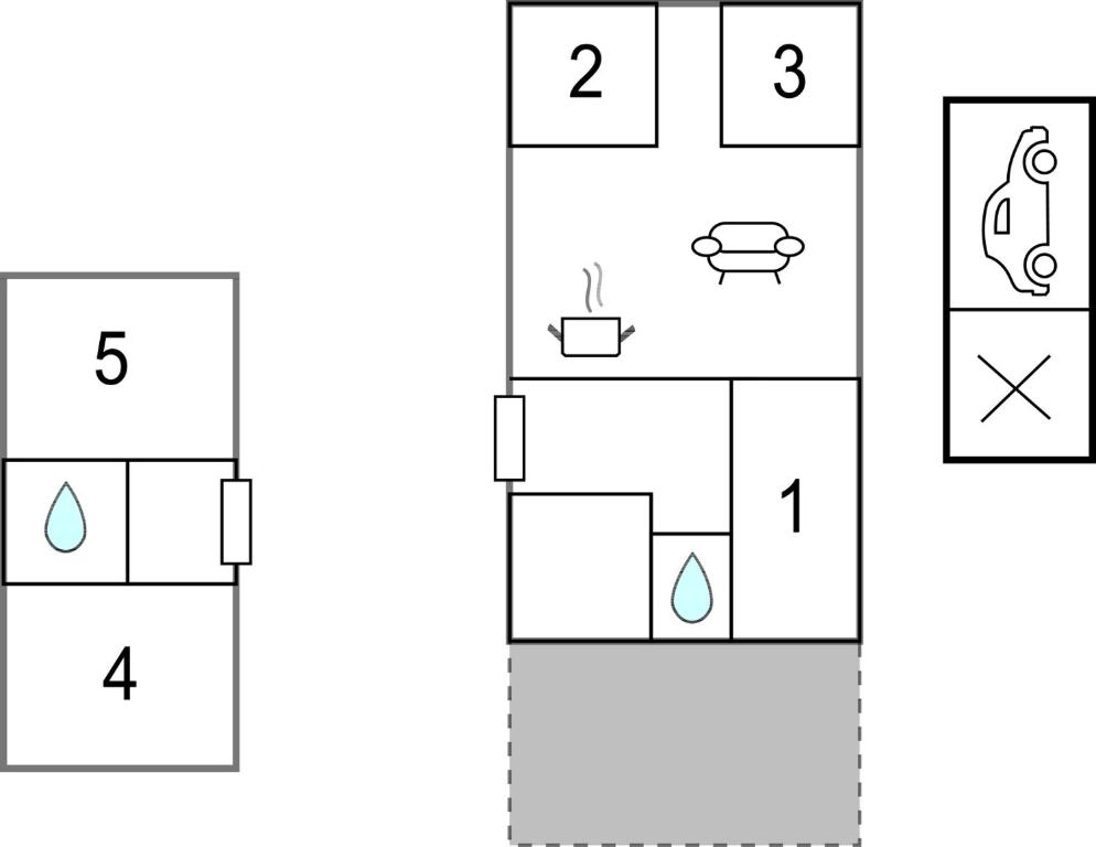 Načrt razporeditve prostorov v nastanitvi Lovely Home In Slagelse With Kitchen