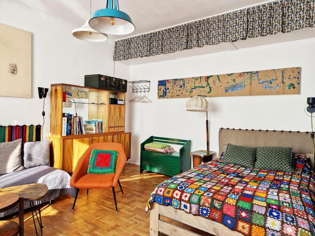 Letto o letti in una camera di STUDIO KLIMAT PRAGA