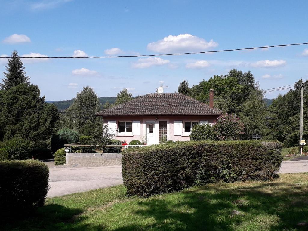 a house on a street with bushes in front of it at Gîte Anould, 3 pièces, 4 personnes - FR-1-589-75 in Anould