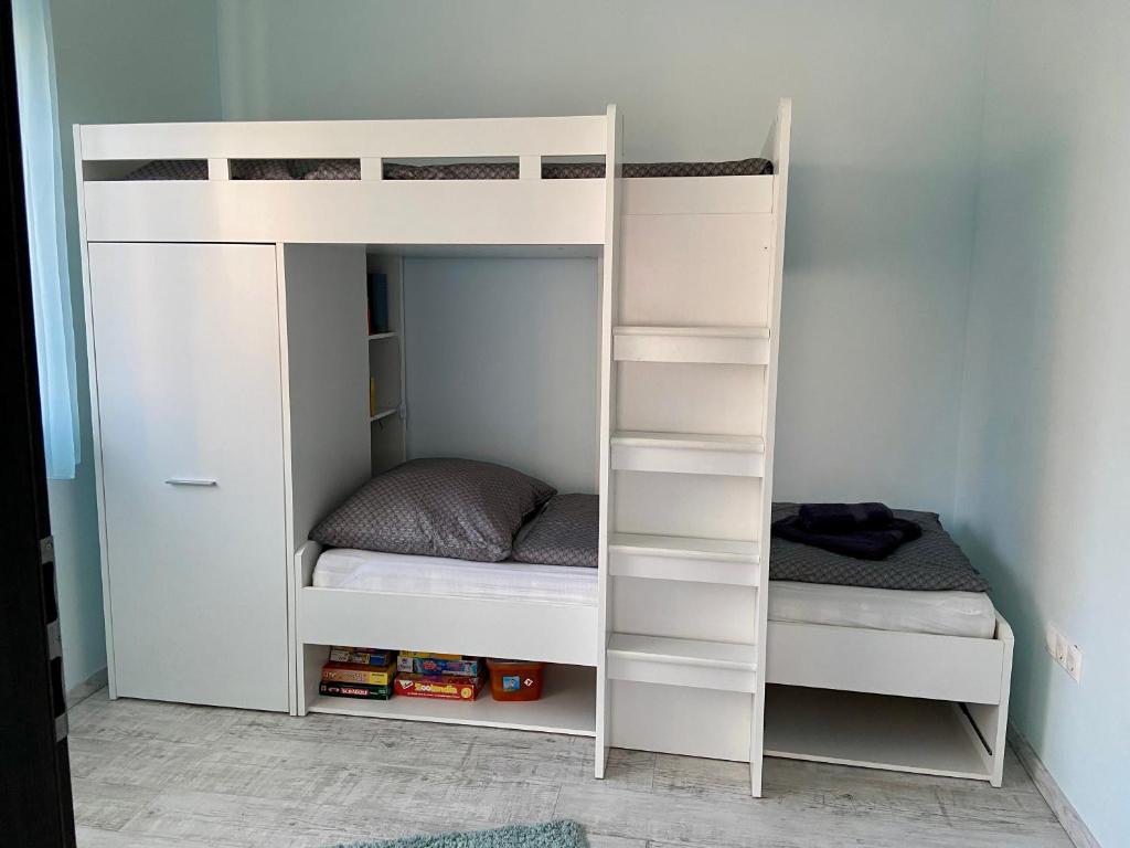 Posteľ alebo postele v izbe v ubytovaní Babóca Apartman - Siófok-Sóstó