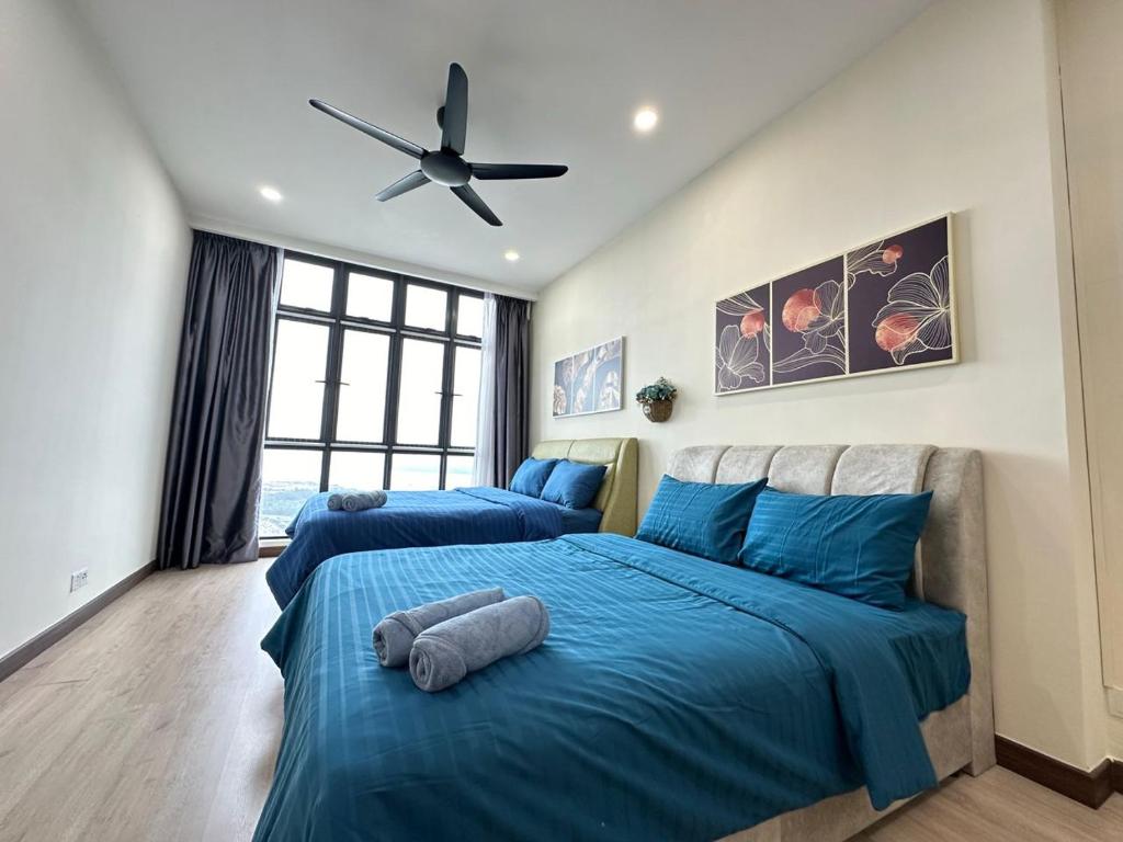 Postel nebo postele na pokoji v ubytování Cozy couple apartment suite
