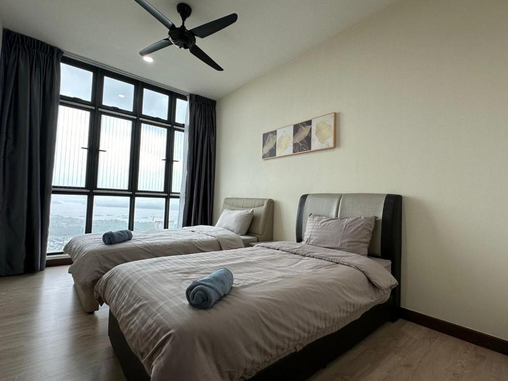 Postel nebo postele na pokoji v ubytování Cozy couple apartment suite