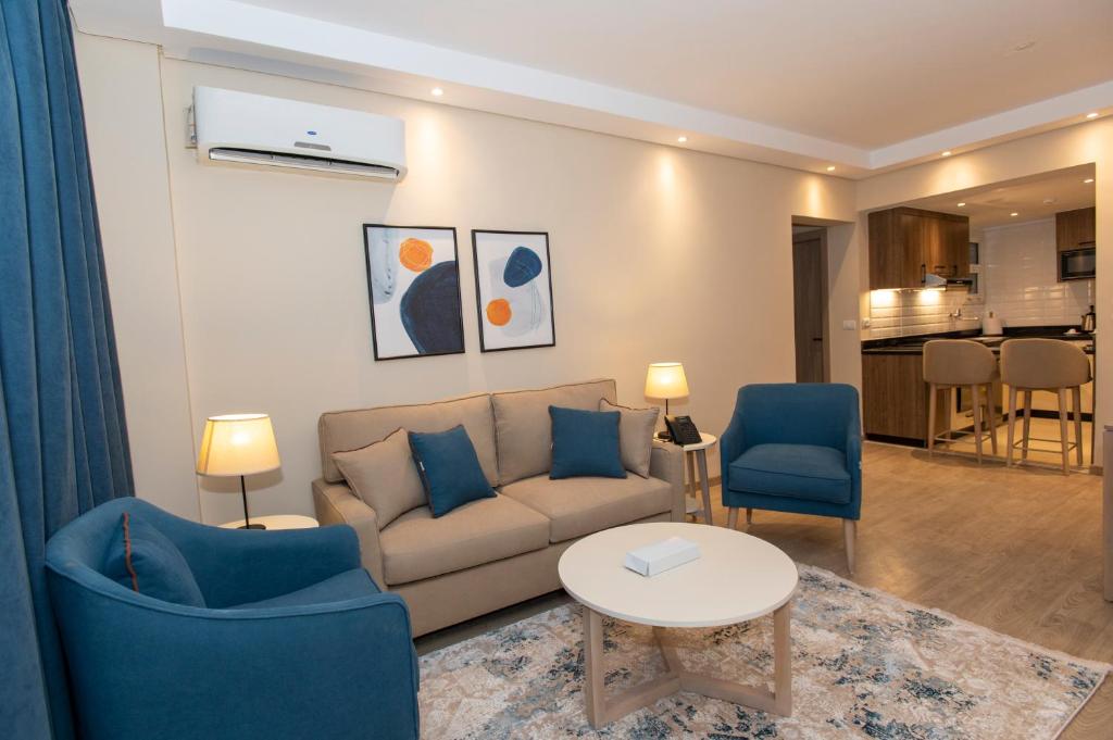 Posezení v ubytování Second Home Hospitality, Rehab City, New Cairo, Cairo Egypt
