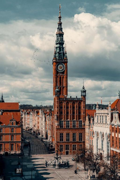 Nespecifikovaný výhled na destinaci Gdaňsk nebo výhled na město při pohledu z hotelu
