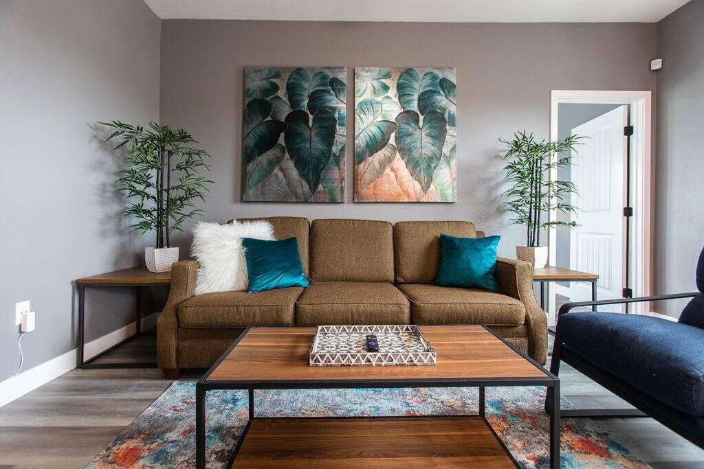 a living room with a couch and a coffee table at Travel-Nurses & Professionals-Stay Close to it All in San Diego
