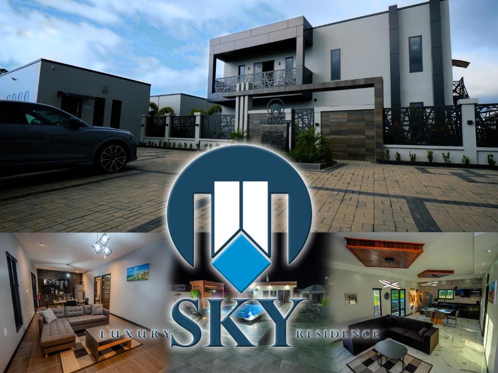 a house with the abbreviation sky in front of it at Luxury Sky Residence Double Bedroom in Paramaribo